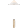 Klasyczna nowoczesna lampa stojąca biały abażur mosiądz szczotkowany LOXLEY F01463BR-WH Cosmo Light